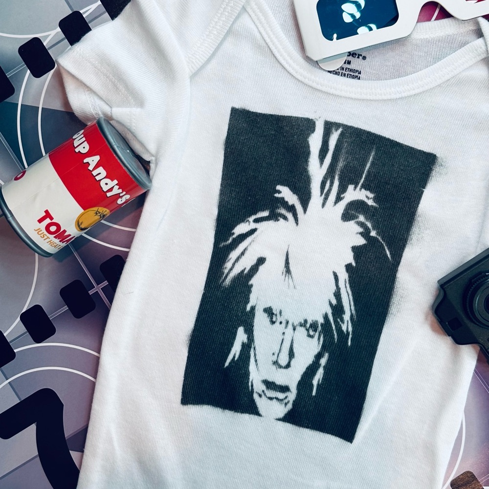 ⚡️ANDY WARHOL graffiti pop-art baby onesie for baby 3-6M